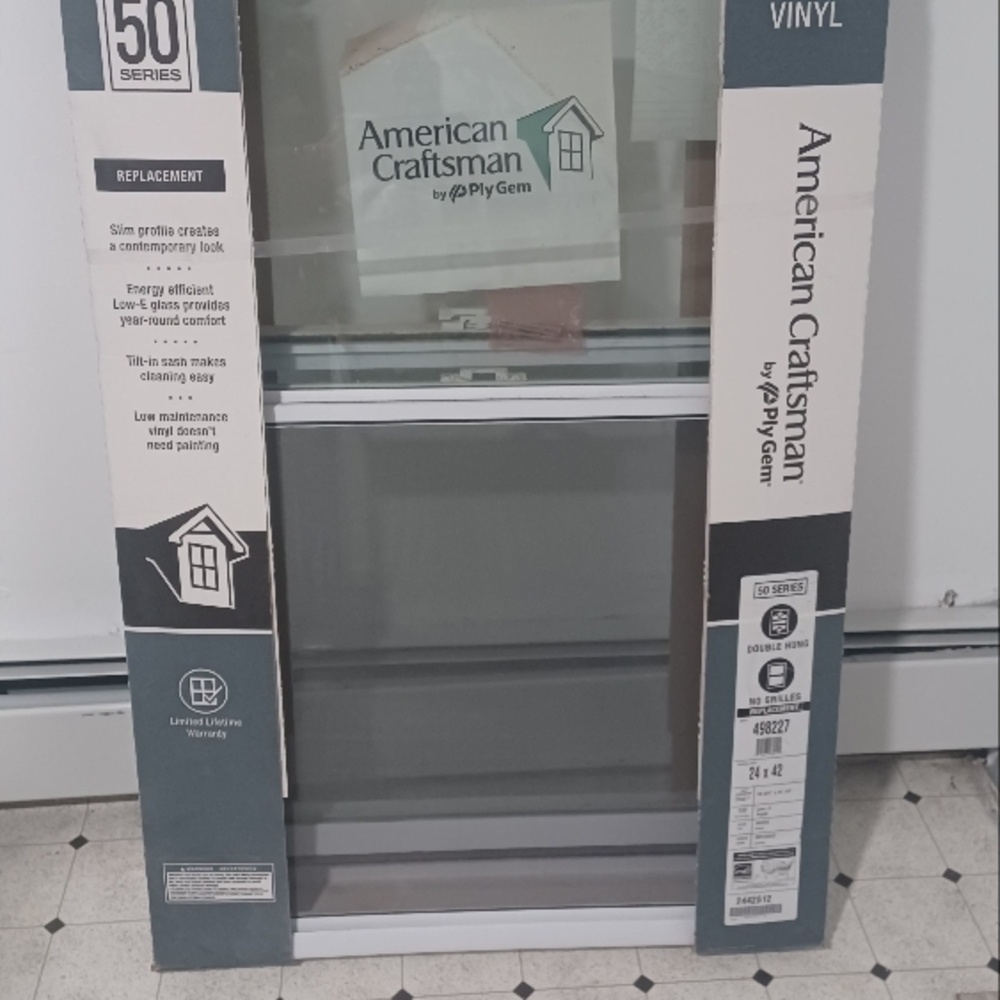 Vinyl Window with Gray Frame